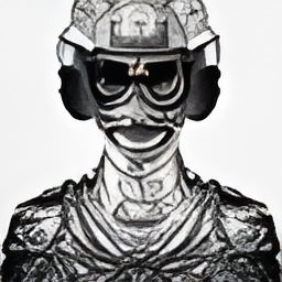 generated: A portrait of a metal statue of a pharaoh wearing steampunk glasses and a leather jacket over a white t-shirt that has a drawing of a space shuttle on it. #7